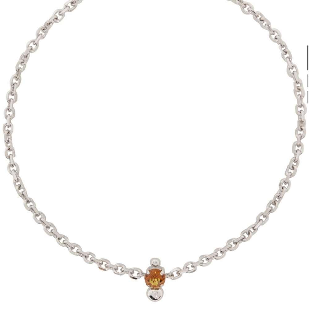 Justine Clenquet Silver and Orange Nate Choker. Never worn